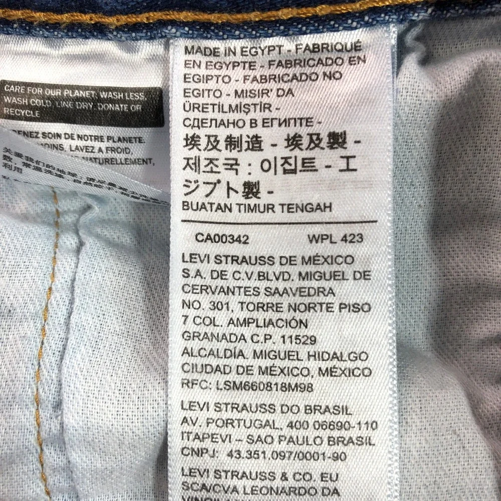 Levi's Mens 501 Original Fit Jeans 34x34 Blue Button Fly Straight Leg Denim